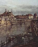 Bernardo Bellotto Ansicht von Dresden, Der alte Wassergraben des Zwingers, von der Orangerie Richtung Stadt aus gesehen oil painting